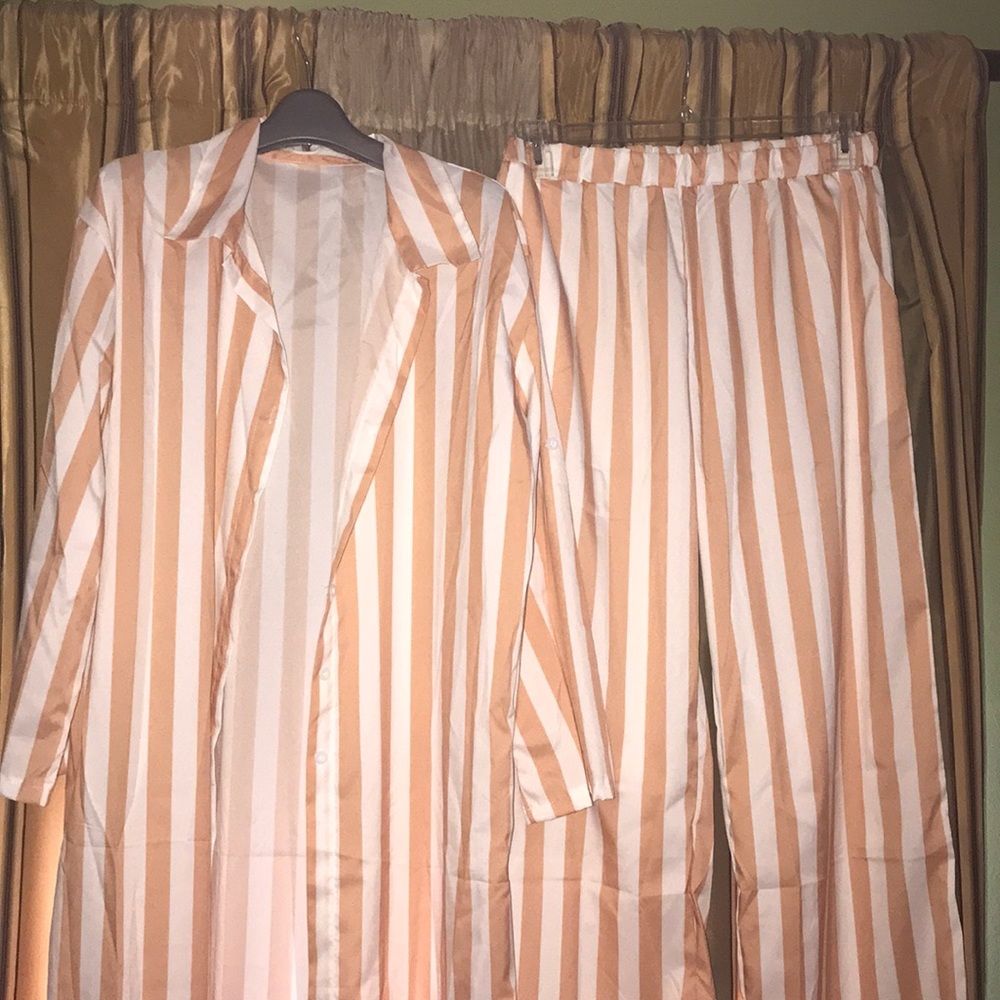 Long Duster W/ Palazzo Pants Set